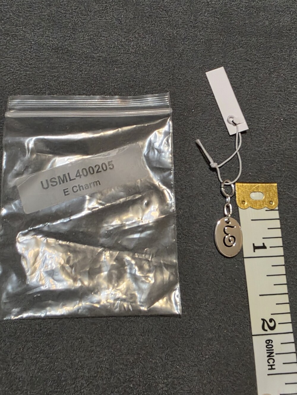 Silver 'E' Initial Phone Charm - Unbranded